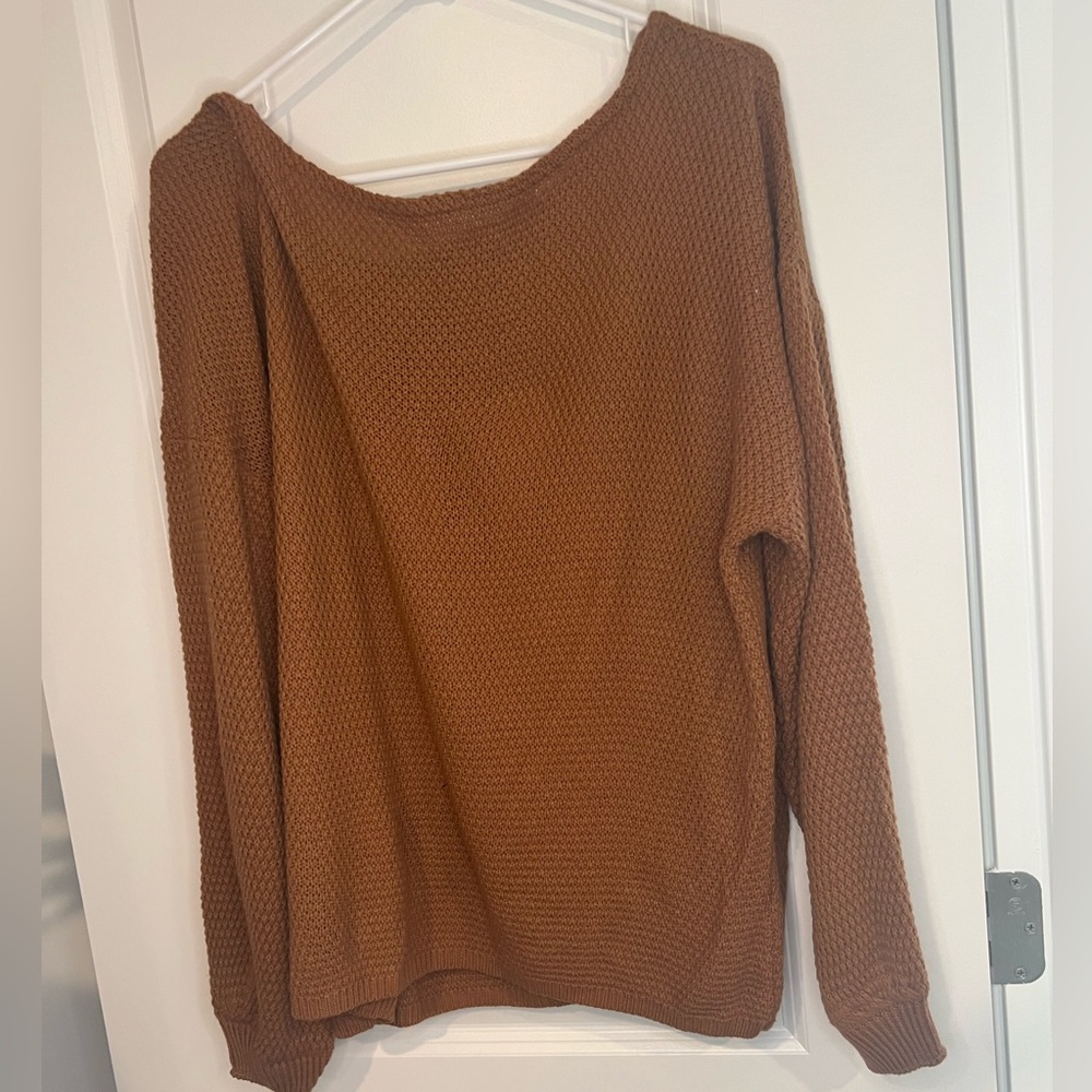 Nasty gal burnt orange wide neck sweater. Size medium